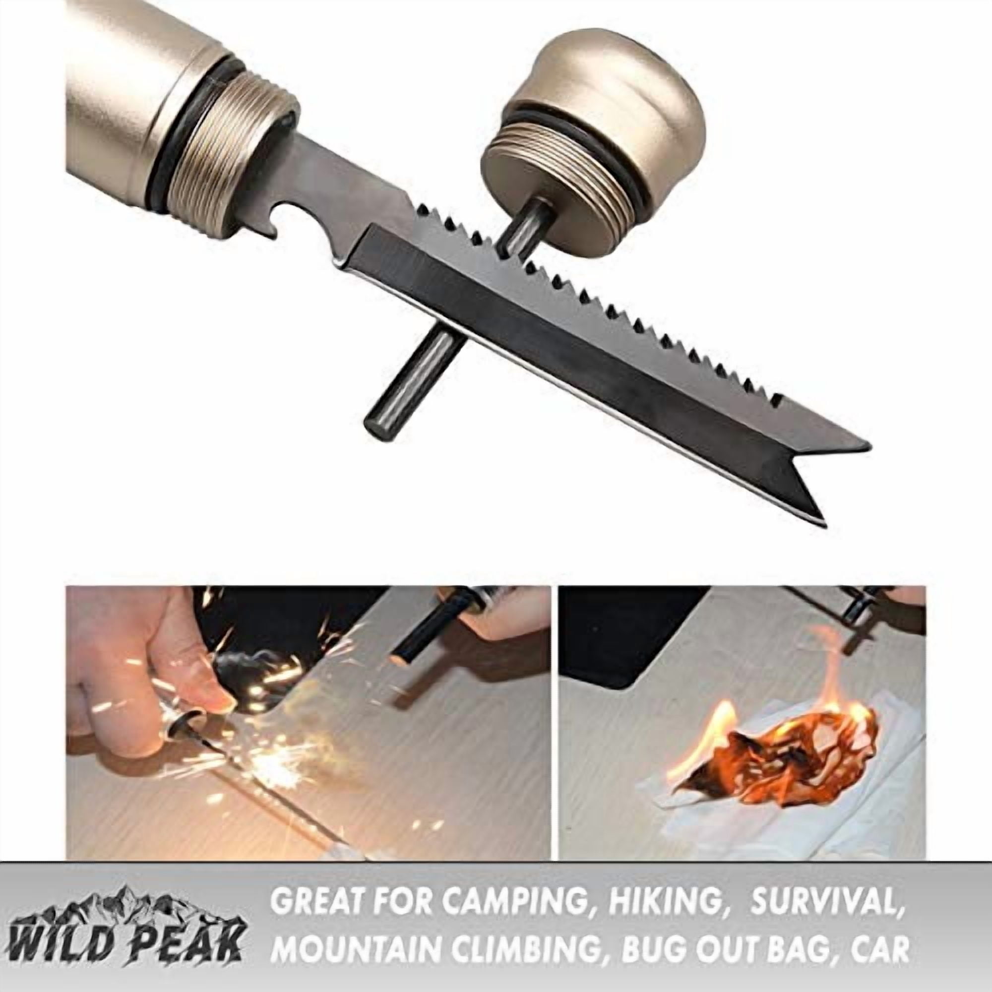 APEX1 18-in-1 Multitool Steel Emergency Shovel with Carrying Pouch for Survival, Military, Camping, Hiking, Climbing, Bug-Out Bag, Backpacking (Gold)