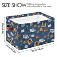 thumbnail image 4 of Yayeee 2 Pack Canvas Storage Basket with Handles for Shelves Fabric Bins Closet Organizer, Cartoon Mail Truck Pattern, 4 of 8