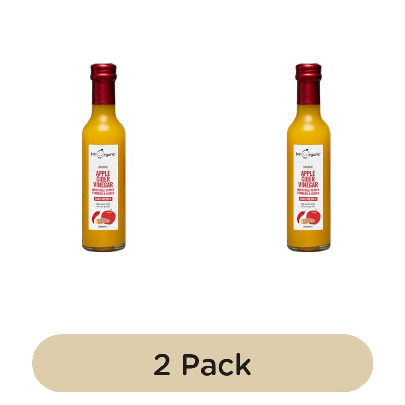 Mr Organic Apple Cider Vinegar with Turmeric, Chilli, Ginger 250ml, British Import (Pack of 2)