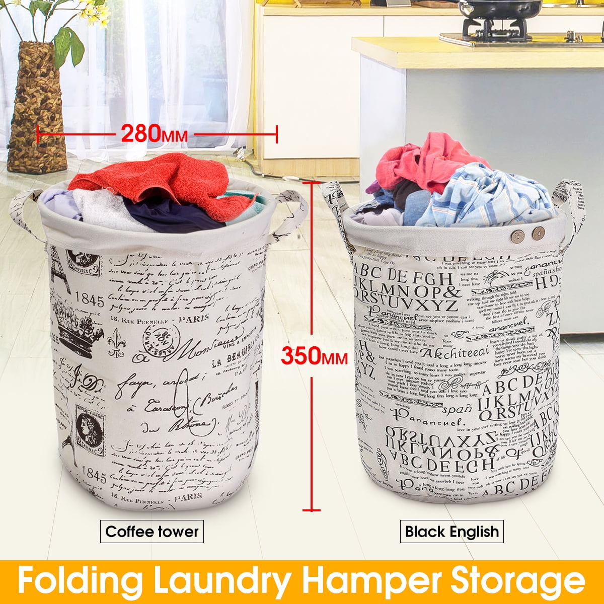 Laundry Sorter Hamper Clothes Storage Basket Bin Toys Snacks Organizer Box
