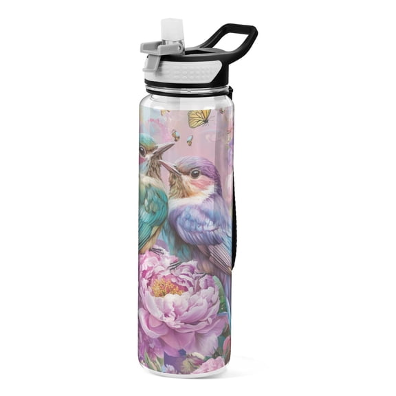 BZSMCE Sport Bottle Birds and Flowers. Outdoor sports Water Bottle Size: 10.4x3in