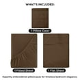 thumbnail image 3 of ROYALE LINENS - 3 Piece Twin Bed Sheet - Soft Brushed Microfiber 1800 Bedding Set - 1 Fitted Sheet, 1 Flat Sheet, 1 Pillowcase -Wrinkle & Fade Resistant Luxury Sheet Set (Chocolate Brown, Twin), 3 of 10