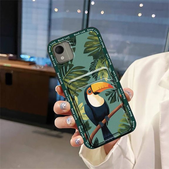 LYM-Phone Case For Nokia C110 4G, Durable Anti-knock Silicone Soft case Card bag Fashion Design TPU Cute Back Cover Full wrap Shockproof Graffiti Cartoon Waterproof protective Anti-dust