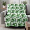 thumbnail image 2 of St Patricks Day Blanket Soft Cozy Warm Throw Blanket for Couch, Plush Fuzzy Flannel Fleece Blankets for Sofa, Spring Watercolor Green Shamrock Bed Blankets Lightweight Gifts for Women, 40"x60", 2 of 9