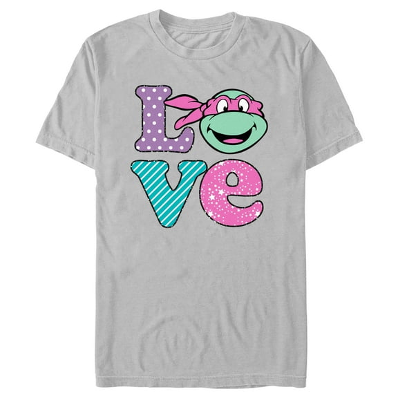 Men's Teenage Mutant Ninja Turtles Michelangelo Love  Graphic Tee Silver X Large