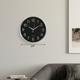 thumbnail image 2 of Clockswise 14-in Round Quartz Wall Clock Non-Ticking Battery Operated with Silent Sweep Movement, Aluminum Silver Frame, Perfect for Home Kitchen Office Living Room Study Hallway Classroom, Black Face, 2 of 8