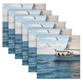 thumbnail image 5 of Iauyy Satin Napkins Set of 1- Sailboat at Sea DIY Printing Decoration Cloth Napkin- Easy Care for Home/Party, 5 of 8