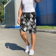 thumbnail image 6 of Balery Seamless Pattern With Skulls Men's Cotton Knit Pajama Shorts Waistband & Pockets,Short Pajama Pants-XX-Large, 6 of 8