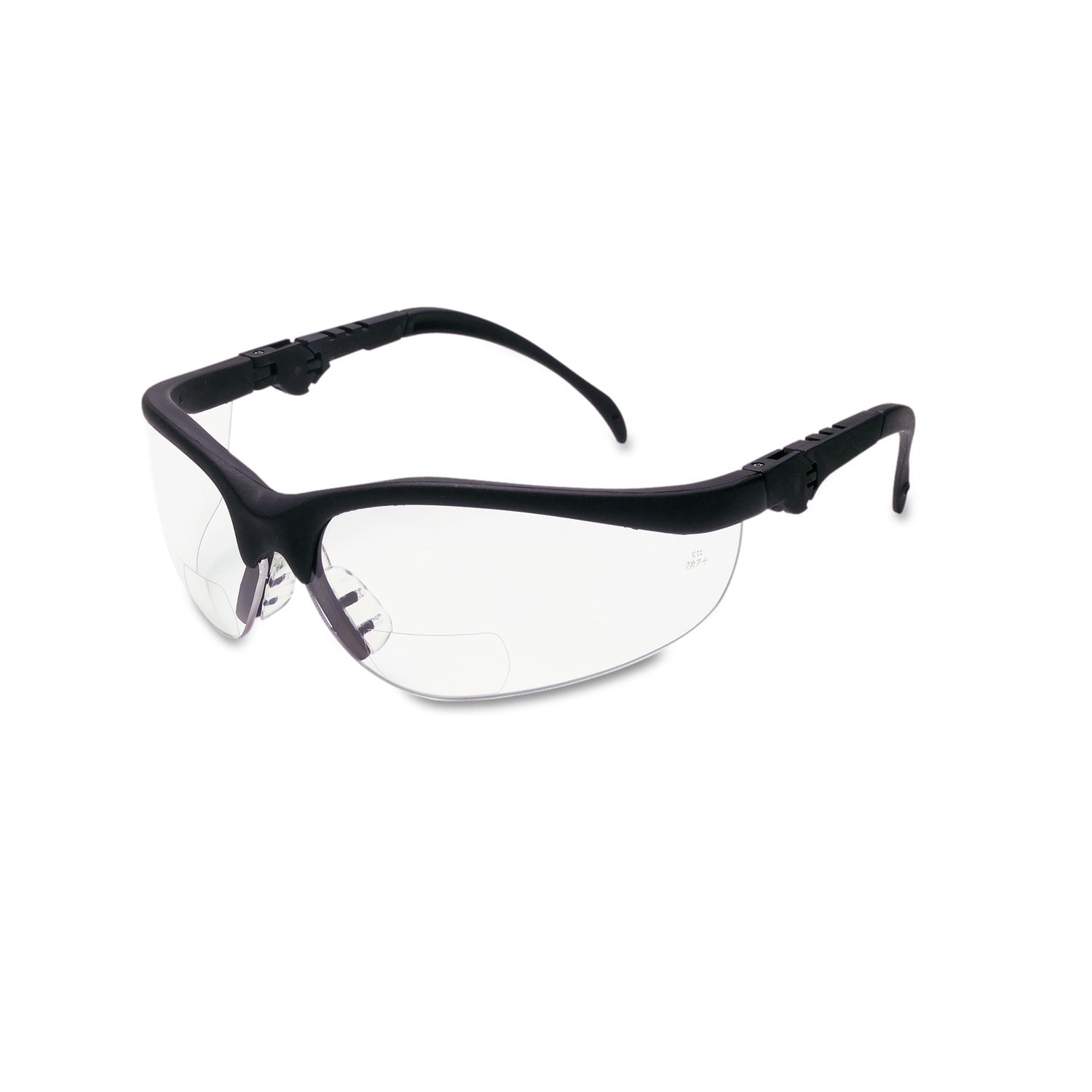 Crews Klondike Plus Magnifier Safety Glasses, Black Frame, Clear Lens, 1 Each (Quantity)