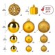 thumbnail image 2 of 100 piezas de bolas de Navidad, adornos decorativos para árboles de Navidad de interior y exterior, fiestas navideñas, decoración del hogar (dorado), 2 of 5