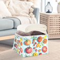 thumbnail image 3 of Yayeee Collapsible Cube Storage Bin with Lid Fabric Closet Decorative Basket with Handles, Yellow Tomatoes, 3 of 7