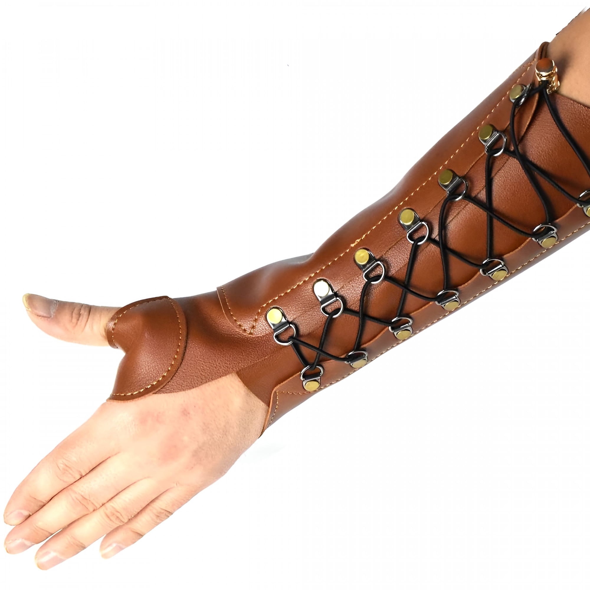 GARDVORA Pu Leather Archery Arm Guard Hand Protector Brace Longbow Hunting Shooting Bow and Arrow Archery Equipment Outdoor Protective Gear