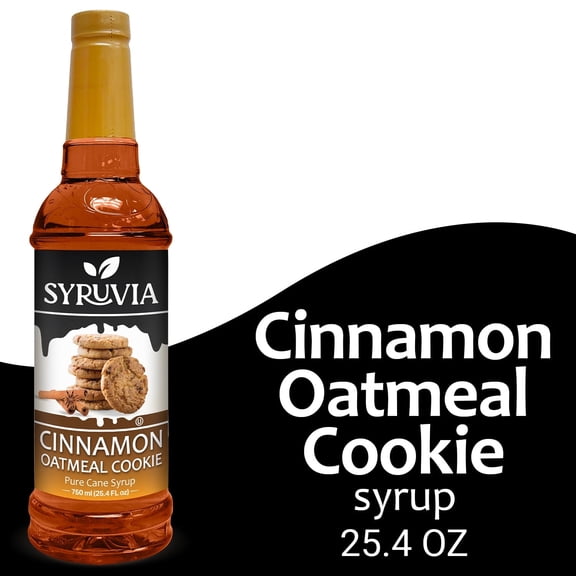Syruvia Cinnamon Oatmeal Cookie Syrup Pure Cane Coffee Flavoring Syrup, 25.4 fl Oz