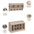 thumbnail image 4 of Woodland 40W Shoe Bench w/ Shelves & Coat Rack in White Maple - Engineered Wood, 4 of 6