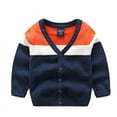 thumbnail image 2 of CradlePlanet Toddler Boys Winter Warm Cardigan Sweater PullOver , Gray , Yellow, 2 of 5