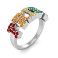 thumbnail image 2 of SuperJeweler 1/2 Carat Rainbow Pride Gemstone Ring In 14 Karat White Gold For Men and Women!, 2 of 6