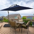 thumbnail image 3 of Sonerlic 8.2 x 8.2ft Square Outdoor Patio Offset Hanging Umbrella with a Base for Yard, Poolside and Deck, Navy Blue, 3 of 7