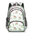thumbnail image 2 of Dinosaur and Rose Light Green Pattern Cute School Backpack Bag with Padded Back and Adjustable Shoulder Straps 16.9 X 12.6 X 5.9 Inches, 2 of 5