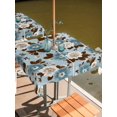 thumbnail image 2 of Outdoor Tablecloth with Umbrella Hole for Patio/Picnic/Party/Camping, Country Blue Flowers Waterproof Table Cloth Square Cover Washable, Brown Leaves Floral Rustic Botanical (60"x 60"), 2 of 9