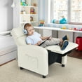 thumbnail image 3 of Gymax Fauteuil Inclinable pour Enfants Réglable en Cuir avec Repose-Pieds et Poche Latérale Beige, 3 of 9