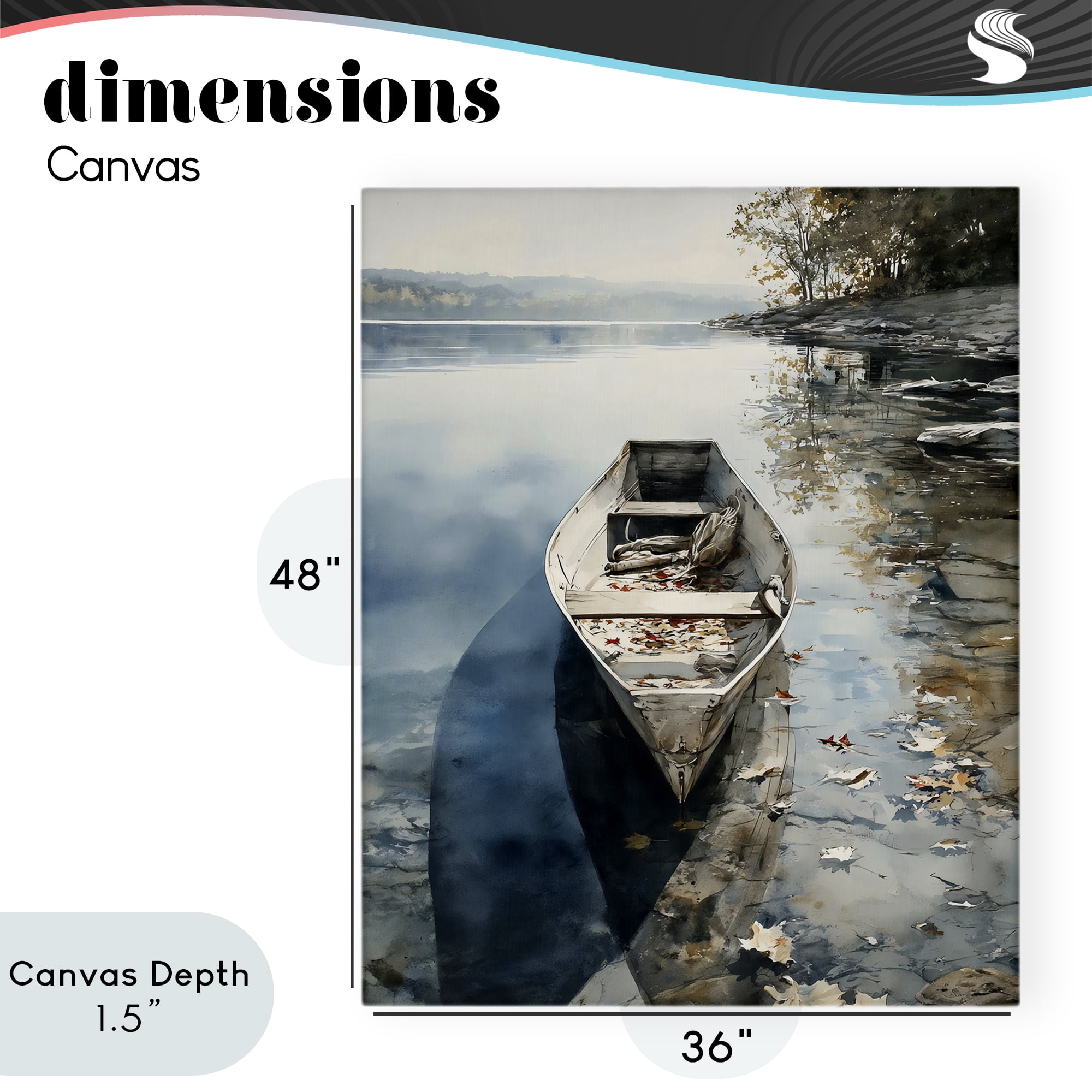 Stupell Industries Boat In The Fall Reflection Canvas Wall Art, design by Franklyn Gregory