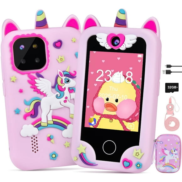 Smartphone Jusvenmt Kids con pantalla táctil de 2.8 pulgadas con cámara dual de 3 a 10 años