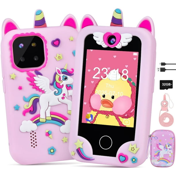 Smartphone Jusvenmt Kids con pantalla táctil de 2.8 pulgadas con cámara dual de 3 a 10 años