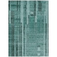 thumbnail image 2 of 5' X 8' Teal Blue And Black Striped Washable Indoor Outdoor Area Rug, 2 of 5
