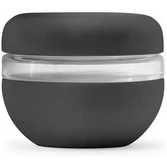 Porter Seal Tight Glass Lunch Bowl Container w/ Lid | Charcoal 16 Ounces | Leak & Spill Proof, Soup & Stew Food Storage, Meal Prep, Airtight, Microwave and Dishwasher Safe, BPA-Free Glass