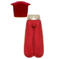 thumbnail image 4 of Eandarui Boys Kids 2Pcs Fairytale Arabian Prince Outfits Braided Trimming Vest and Bloomers Harem Pants Set Red 4, 4 of 5