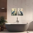 thumbnail image 4 of ZHONGYUTONG Blue Heron Wall Art Set of 2 Coastal Birds Canvas Pictures Beach Animal Painting Vintage Crane Print for Living Room Decor Framed (12.00" x 16.00" x 2PCS), 4 of 5