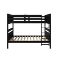 thumbnail image 5 of Home Design Lorain Twin over Twin Solid Wood Bunk Bed with Sturdy Guardrails and Ladder, Black, Easy Assembly, 5 of 16