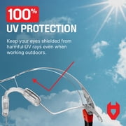 NoCry Clear Safety Glasses for Men and Women with Anti-Fog and Scratch Resistant Wrap Around Lenses, Adjustable Temples and Nose Pads — ANSI Z87 Certified Protective Eyewear with 100% UV Shielding