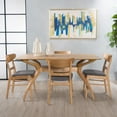 thumbnail image 2 of GDF Studio Isador Mid Century Modern Fabric Upholstered Wood 5 Piece Dining, Dark Gray and Natural Oak, 2 of 13