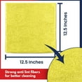 thumbnail image 3 of USANOOKS Microfiber Cleaning Cloth for Kitchen, Home & Automotive -Yellow- Pack of 12 (12.5"x12.5"), 3 of 7