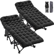 ABORON 2 Packs Camping Cot XL Folding Twin Cot for Outdoor with 2 Sided Cushion & Carry Bag, 28 Wide Foldable Sleeping Cot for Adults, Protable Cots Bed, 900LBS(Max Load)