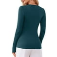 thumbnail image 5 of JYLFC Long Sleeve Tops for Women Round Neck Long Slim Fit T-shirts, Blue XL, 5 of 5