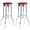 Red, Chrome, variant on Retro Upholstered Metal Swivel Bar Stool White (Set of 2)