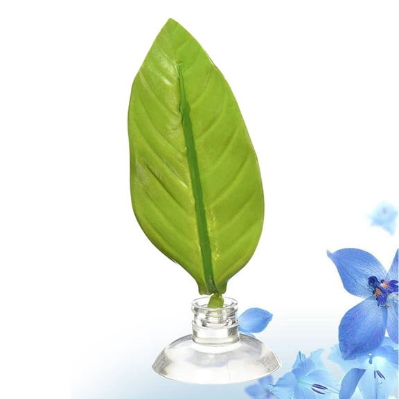 LOLIPPYY Green Artificial Aquarium Leaf Ornament, High Simulation Natural Look Fish Decoration