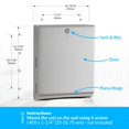 thumbnail image 2 of Commercial Bathroom Paper Towel Dispenser, Durable Stainless Steel Wall Mount Holder, 400 C-Fold 525 Multifold Capacity, Low Reserve Indicator, Tumbler Lock, 2 of 6