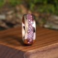 thumbnail image 3 of Pink Morganite Rose Gold Tungsten Ring For Men Anniversary Ring Statement Ring 8mm Ring, 3 of 6