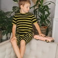 thumbnail image 4 of Fotbe Gold Glitter Pijama Estampada de 2 Piezas para Niños – Ropa de Dormir de Manga Corta Cómoda para Niños y Niñas, Camiseta y Shorts de Algodón-3X-Large, 4 of 6