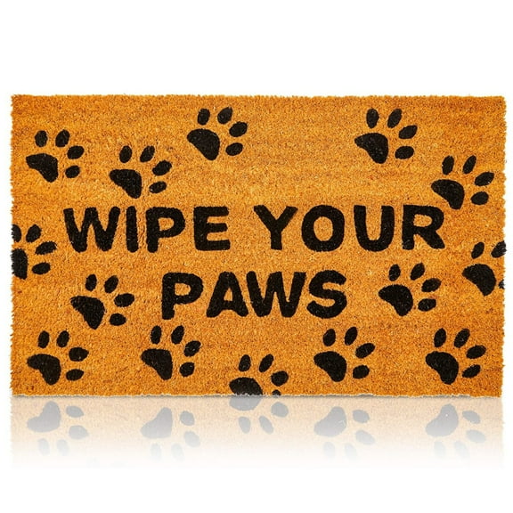 Nonslip Coco Coir Mat for Outdoor Entrance, Wipe Your Paws Doormat for Front Door Entry, Dog Lovers (17 x 30 In)
