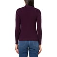 thumbnail image 2 of Jersey Tommy Hilfiger para mujer con cierre 1/4 y cuello redondo, color berenjena, 2 of 3