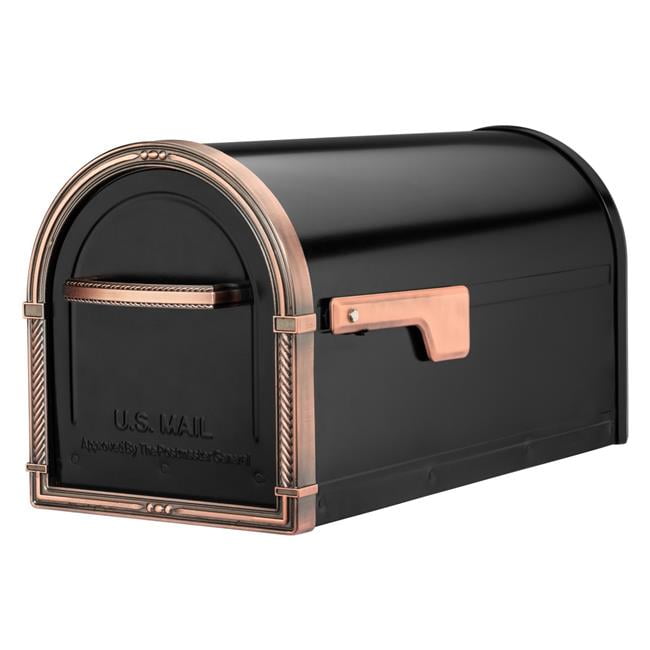 Architectural Mailboxes 5508BAC Bungalow Post Mount Mailbox Black
