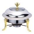 thumbnail image 1 of Juego de calentador de catering, juego de calentador de alimentos de acero inoxidable, calentador de Buffet para mochileros, viajes de hotel, barbacoa oro, 1 of 8