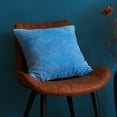 thumbnail image 4 of Soft Corduroy Striped Velvet Square Decorative Throw Pillow Cusion For Couch 18', 4 of 4