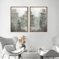 thumbnail image 4 of IDEA4WALL Framed Canvas Print Wall Art Set Pastel Misty Fog Forest Tree Nature Wilderness Modern Art Decorative Geometric Minimal Artwork for Living Room, Bedroom, Office -, 4 of 5