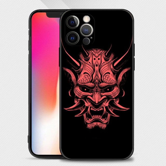 Funda de teléfono con máscara Samurai Oni para Apple iPhone 14 14 13 12 11 Pro Max Mini XS Max XR X 7 8 Plus 6 6S, carcasa de silicona suave Fivean unisex