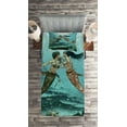 thumbnail image 2 of Ambesonne Mermaid Quilted Coverlet 2 Pcs, Sea Star and Seaweed, Twin Size, Multicolor, 2 of 2